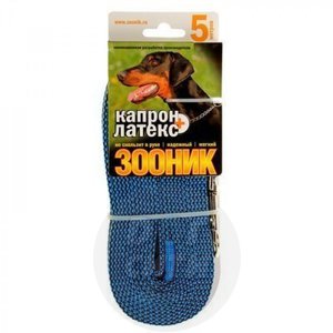 Поводок капроновый с двойной латексной нитью Синий (09) 5м*20мм Поводок капроновый с двойной латексной нитью Синий (09) 5м*20мм