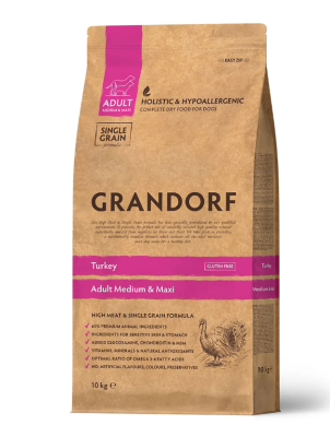GRANDORF для собак 10кг средних и крупных пород Индейка