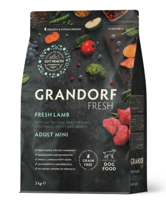 GRANDORF Fresh для собак мелких пород Свежее мясо ягненка с бататом 3кг