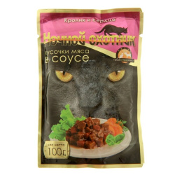 vlazhnyj-korm-nochnoj-ohotnik-dlia-koshek-krolik-serdce-v-souse-pauch-100-gr