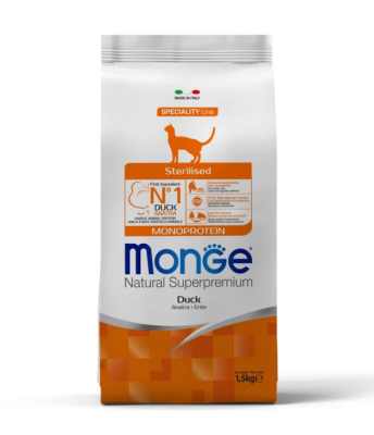 Monge Cat Sterilized Duck корм для стерилизованных кошек с уткой 1,5кг