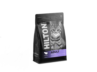 Hilton Сухой корм 400гр для кошек с чувствительным пищеварением с индейкой
