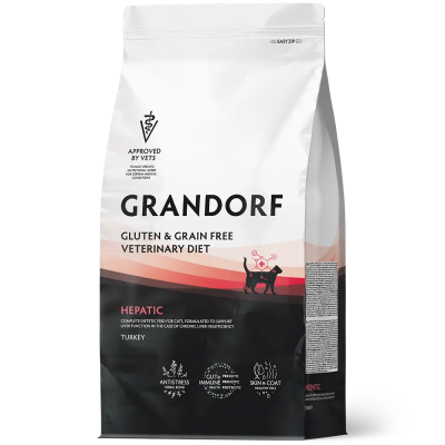 GRANDORF HEPATIC диетический корм для кошек Индейка 400гр