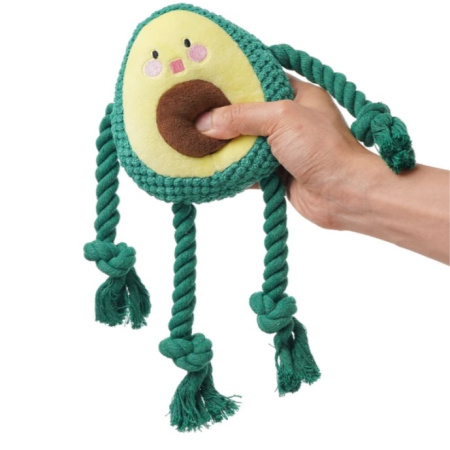 2Mr.Kranch Игрушка д собак Авокадо плюшевая с канатиками и пищалкой 13,5см