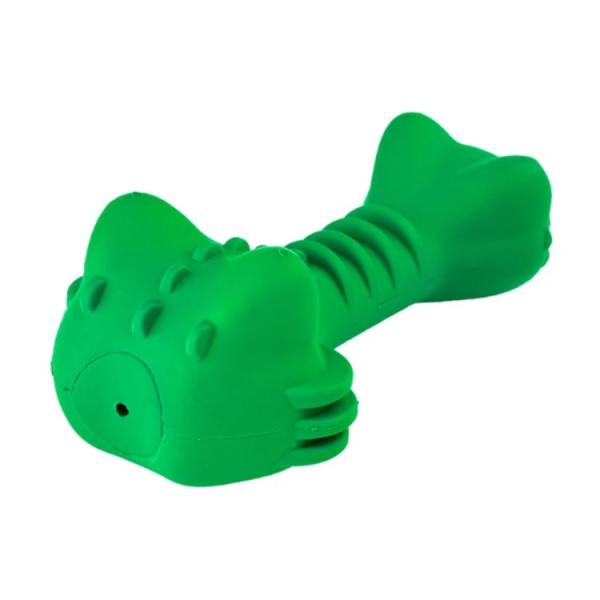 3Mr.Kranch Игрушка для собак Крокодил с пищалкой 18 см зеленая с ароматом курицы