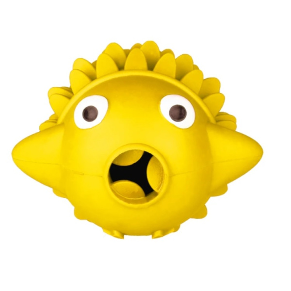 2Mr.Kranch Игрушка для собак Рыба-ёрш 12 см желтая с ароматом сливок