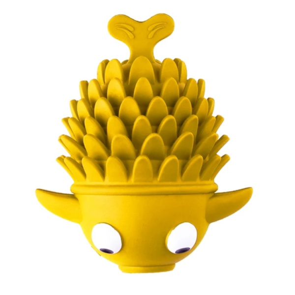 4Mr.Kranch Игрушка для собак Рыба-ёрш 12 см желтая с ароматом сливок