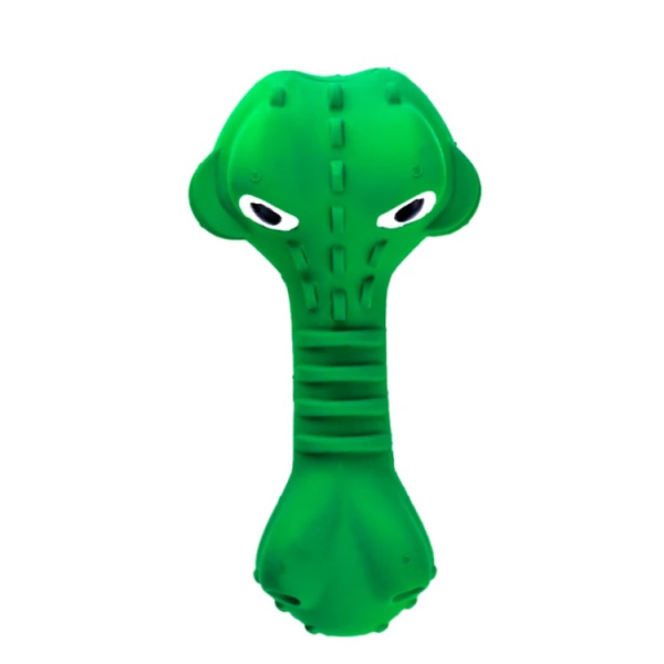 4Mr.Kranch Игрушка для собак Крокодил с пищалкой 18 см зеленая с ароматом курицы