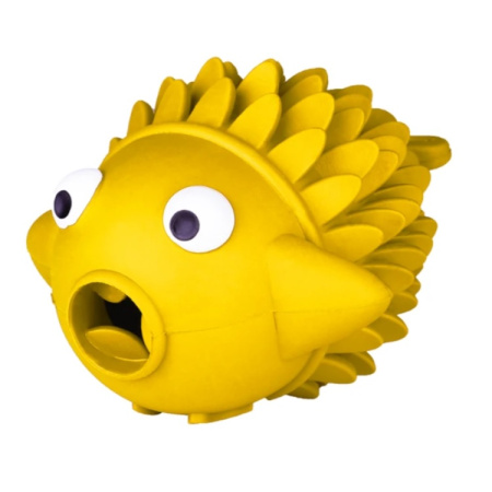 1Mr.Kranch Игрушка для собак Рыба-ёрш 12 см желтая с ароматом сливок